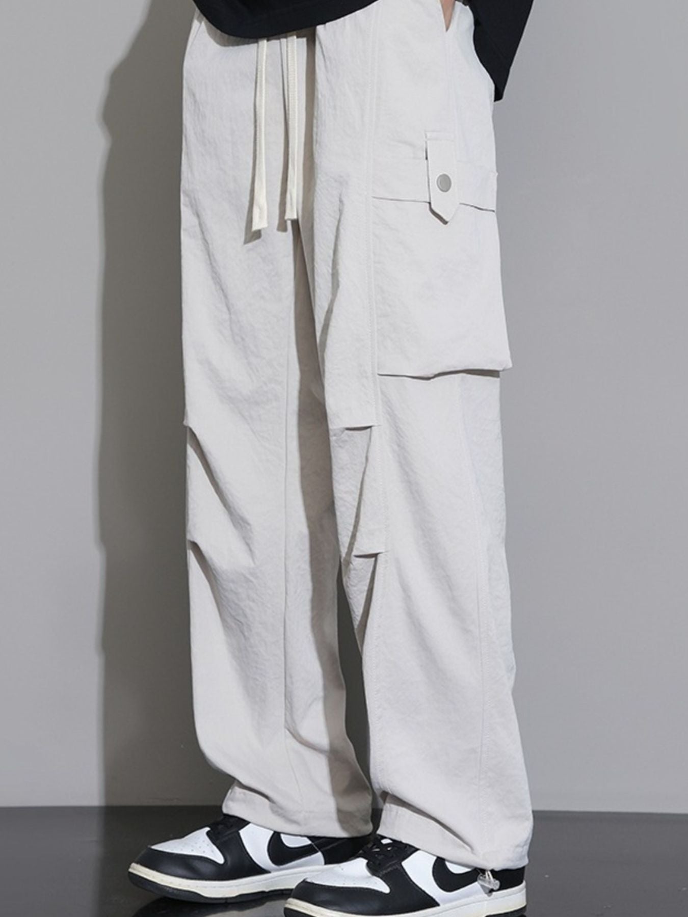 Men's Plus Size Relaxed Fit Cargo Pants with Drawstring