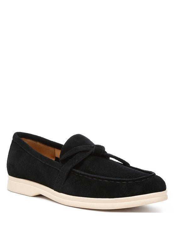 Nautica Genuine Suede Knot Detailed Loafers - Loving It Shop