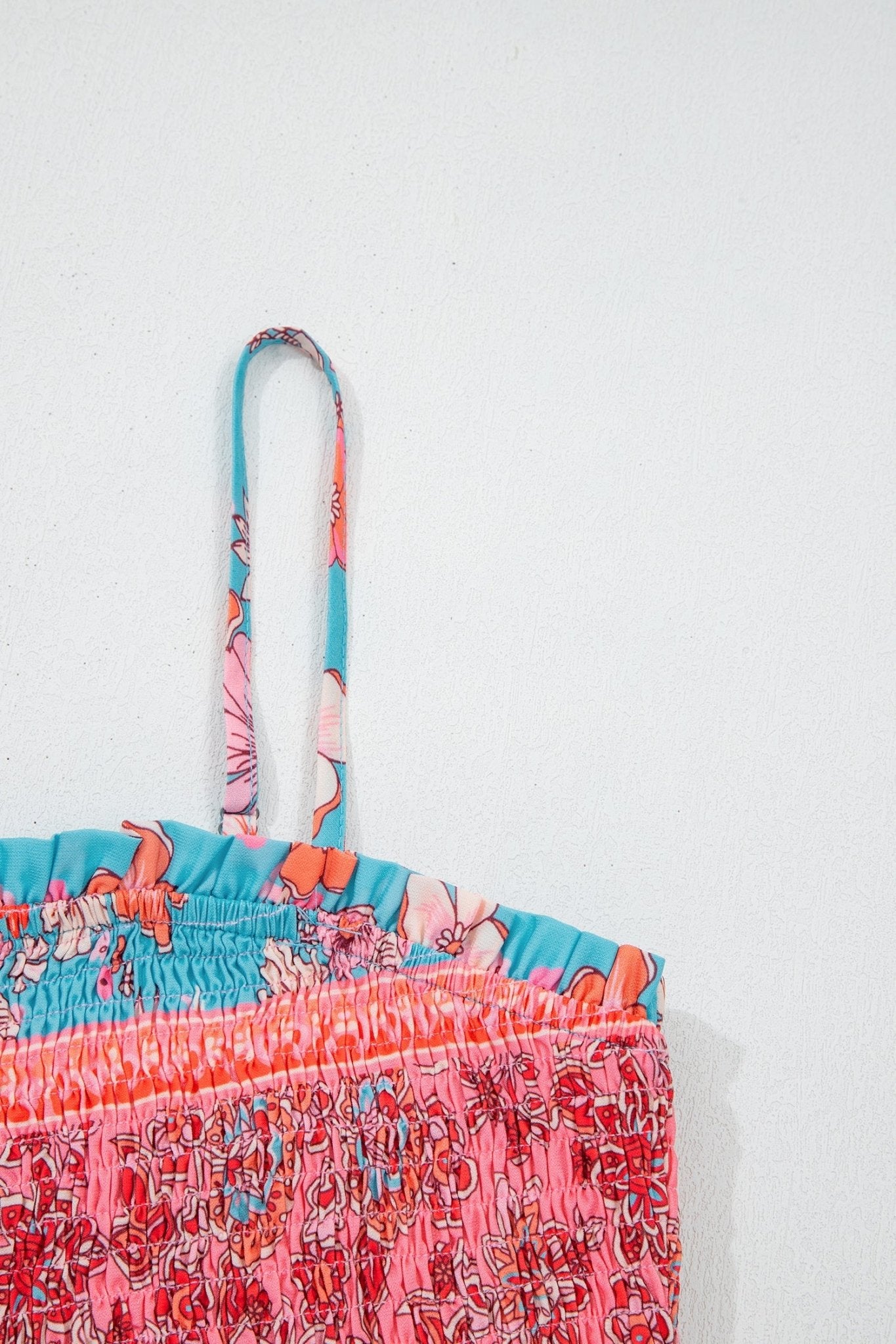 Sky Blue Bohemian Ethnic Print Spaghetti Straps Vacation Maxi Dress - Loving It Shop