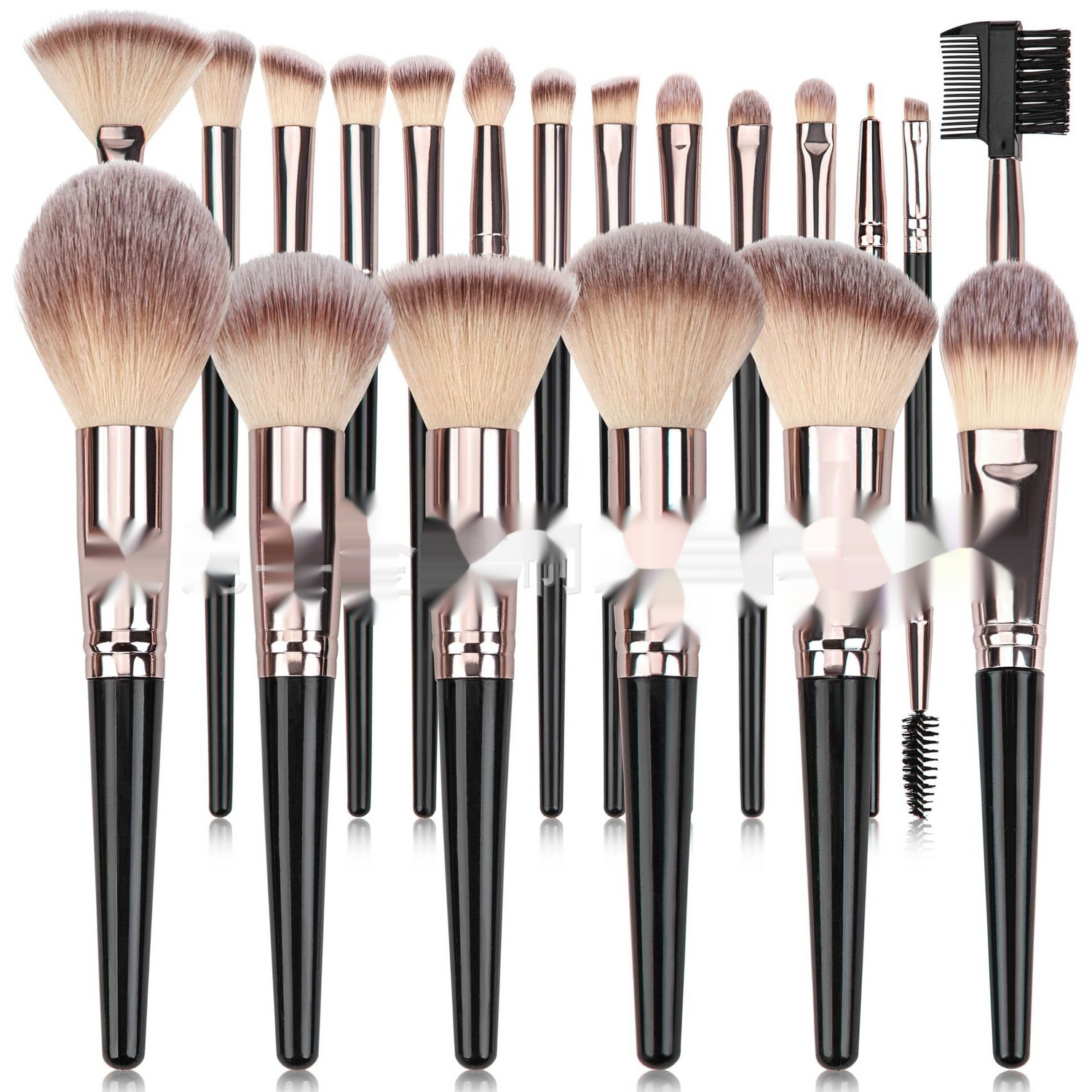 Black Makeup Brush Set – Face &amp; Eyes