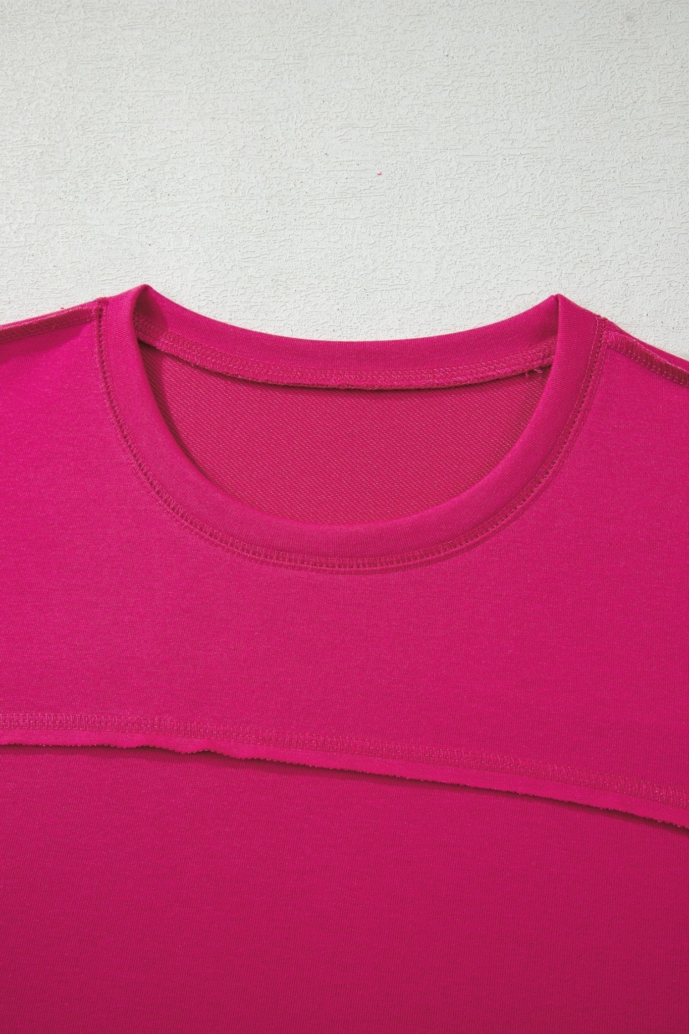 Rose Red Drop Shoulder Boxy Tee and Barrel Pants Set - Loving It Shop