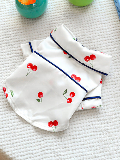Satin Pet Pajamas with Contrast Piping - Loving It Shop