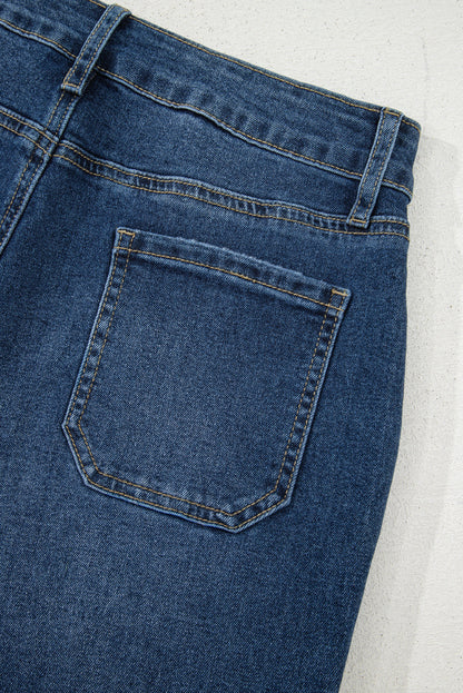 Cropped High Rise Wide Leg Jeans