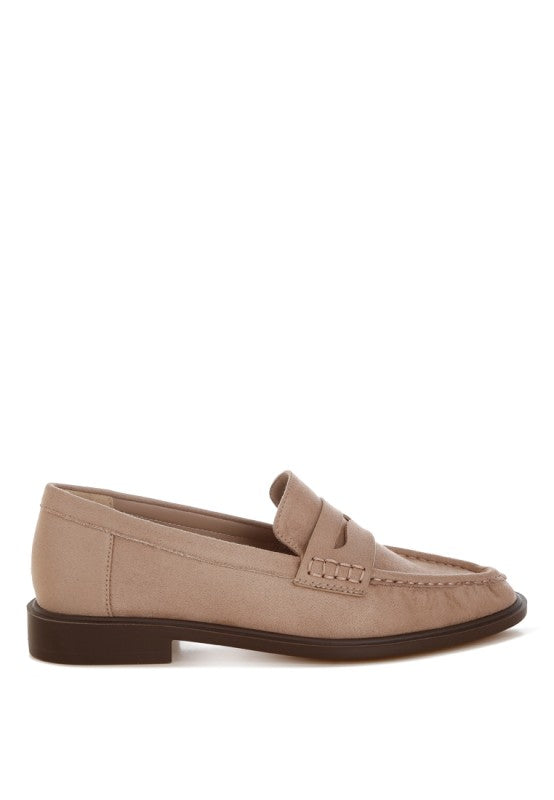 Fhalko Penny Strap Low Block Heel Loafers