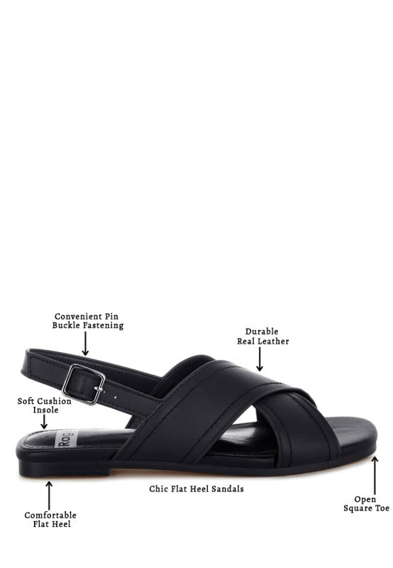Jamon Classic Cross-Strap Buckled Flats