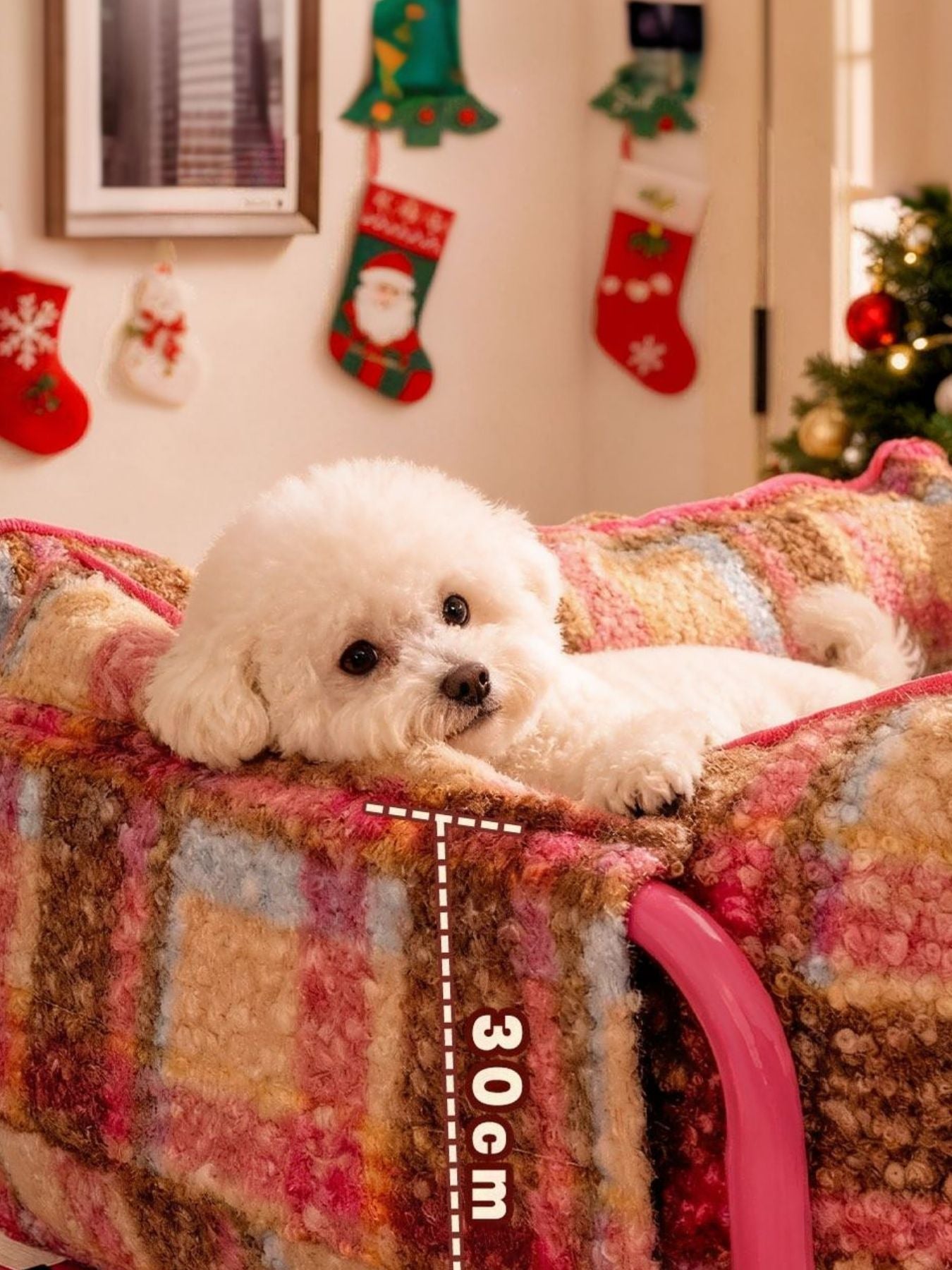 Plaid Pattern Plush Sofa Pet Bed - Loving It Shop