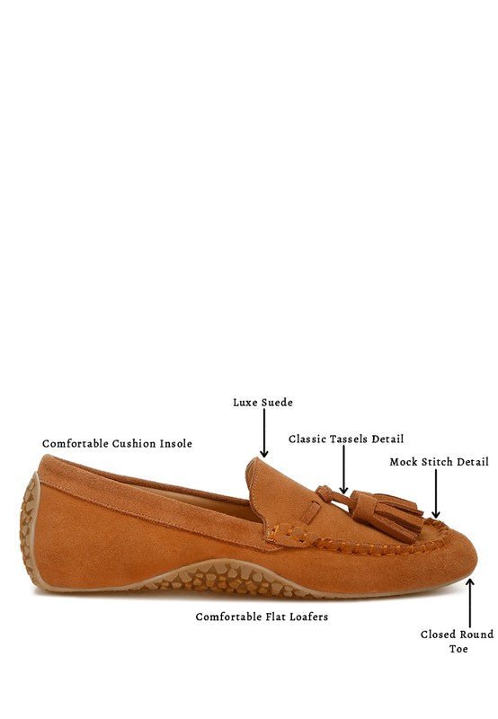 Kipstar Real Suede Leather Tassel Loafers - Loving It Shop