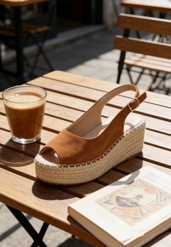 Georna Peep - Toe Espadrille Wedges - Loving It Shop