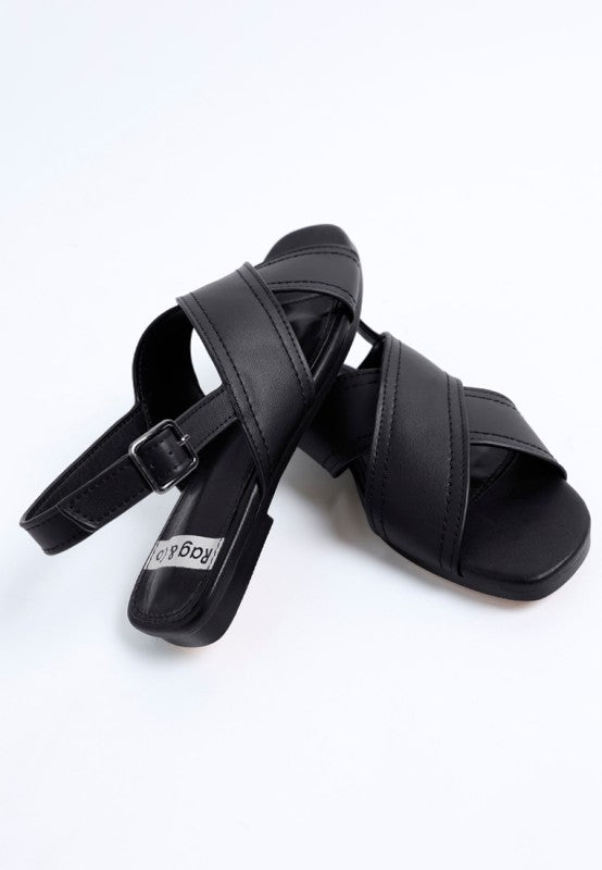 Jamon Classic Cross-Strap Buckled Flats