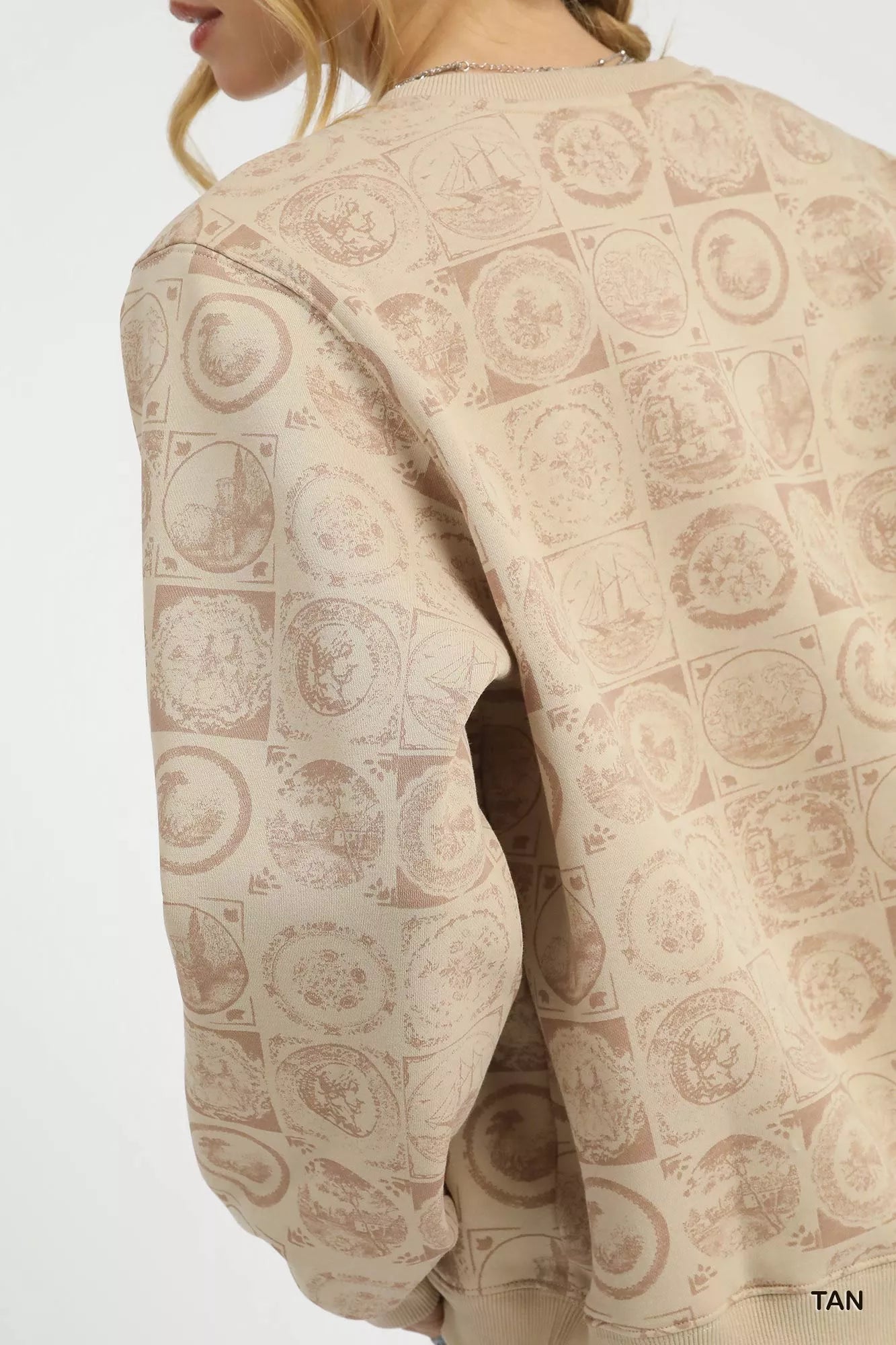 Coin Stamp Print Sweatshirt