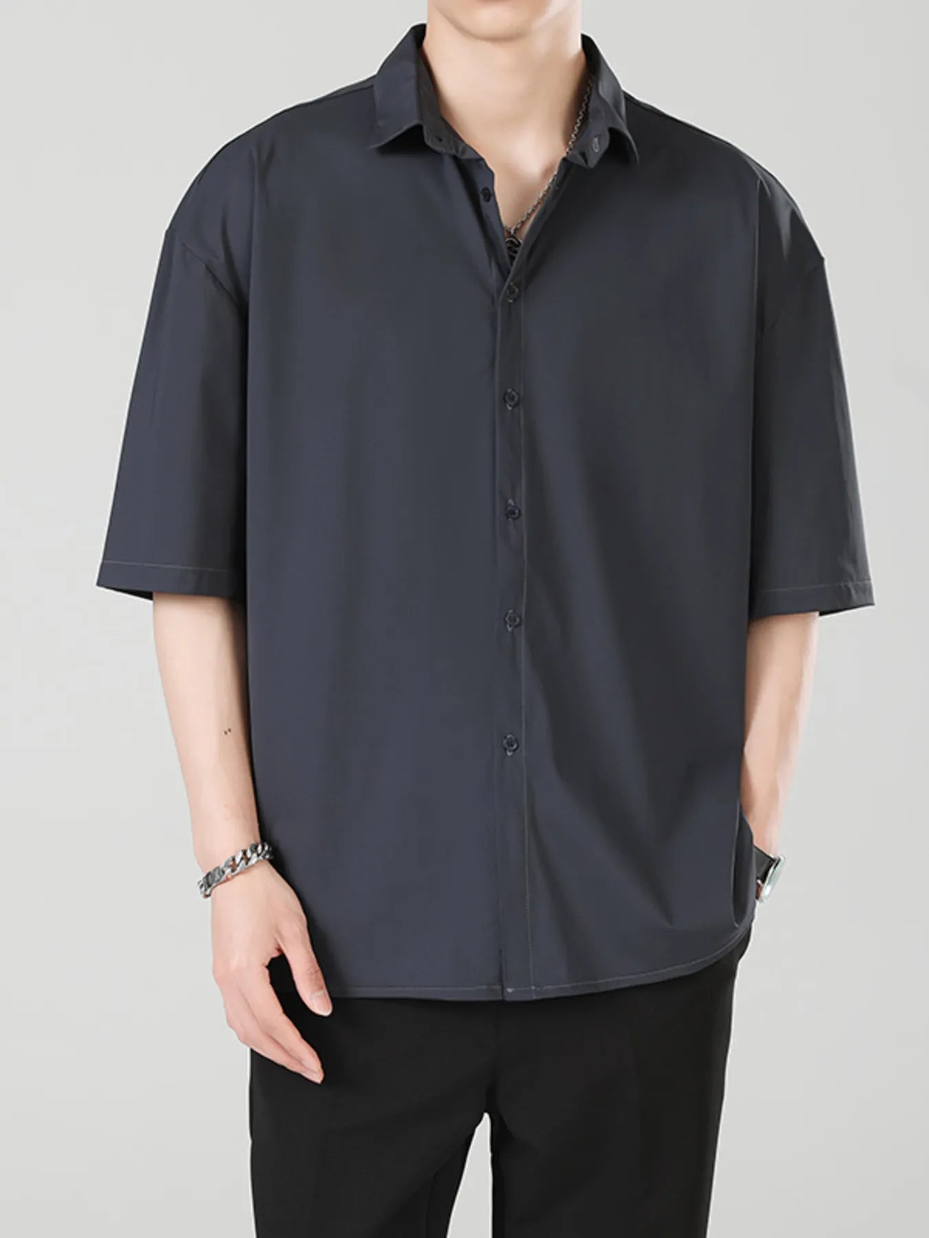 Men's Full Size Button Up Short Sleeve Shirt Plus Size - Loving It Shop