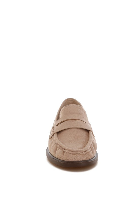 Fhalko Penny Strap Low Block Heel Loafers
