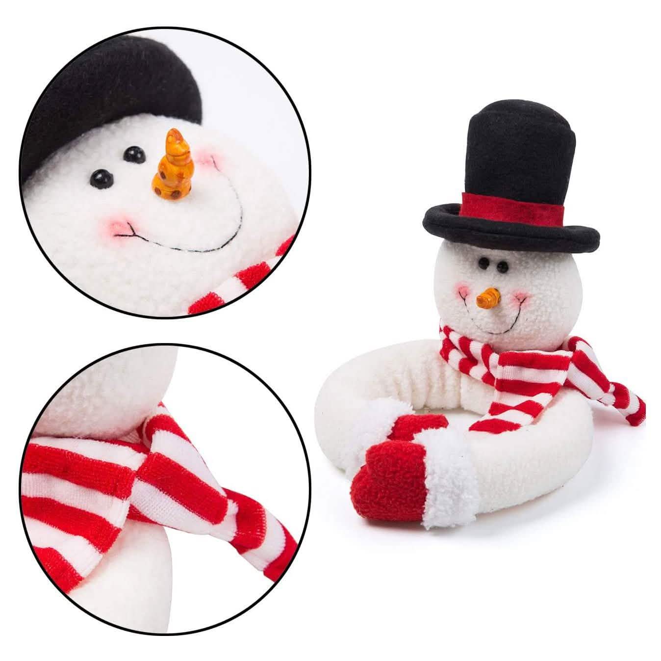 2-Pack: Christmas Curtain Buckle Doll Santa &amp; Snowman