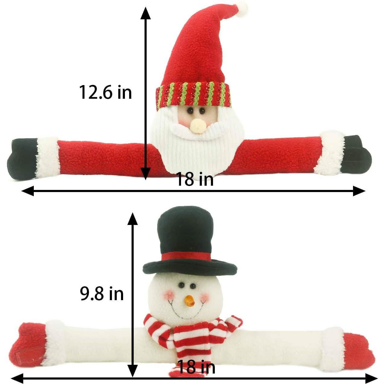 2-Pack: Christmas Curtain Buckle Doll Santa &amp; Snowman