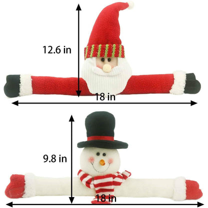 2-Pack: Christmas Curtain Buckle Doll Santa &amp; Snowman