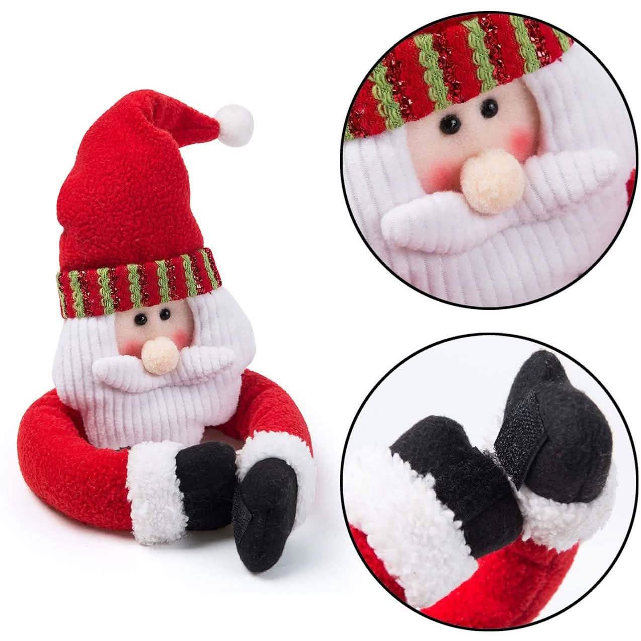 2-Pack: Christmas Curtain Buckle Doll Santa &amp; Snowman