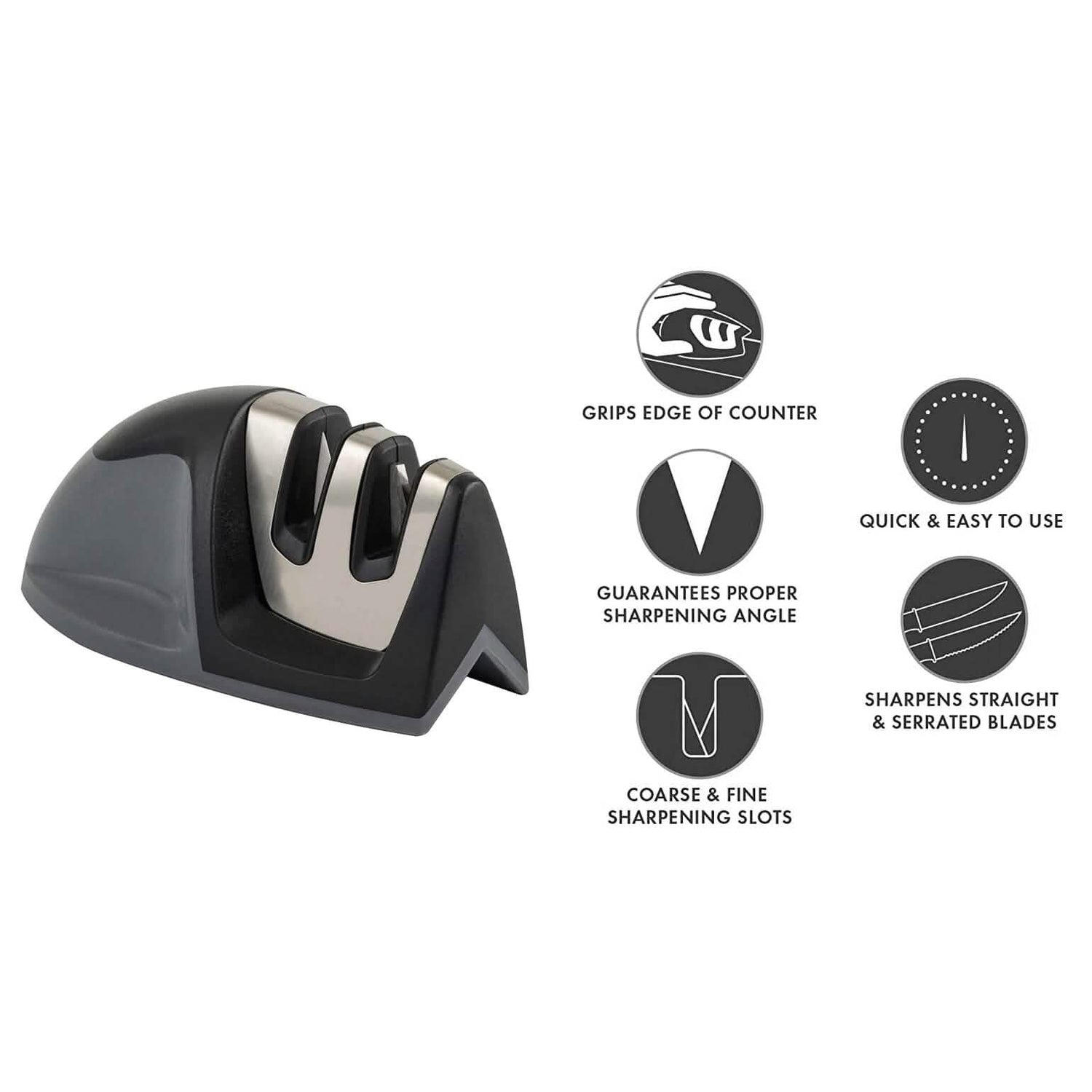2-Pack: Ultra Sharp Knife Sharpener and Stainless Steel Vegetable and Meat Slicer Holder