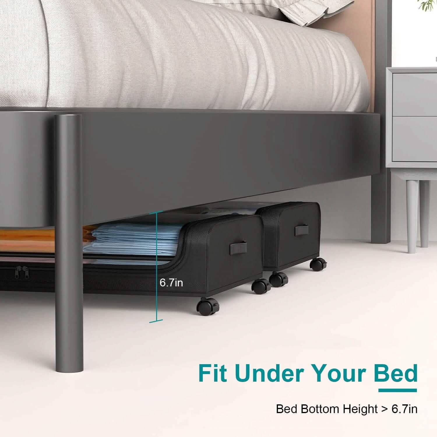 Under-Bed Storage Drawer with Wheels Multipurpose with Clear Window &amp; Label