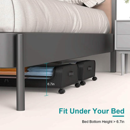 Under-Bed Storage Drawer with Wheels Multipurpose with Clear Window &amp; Label