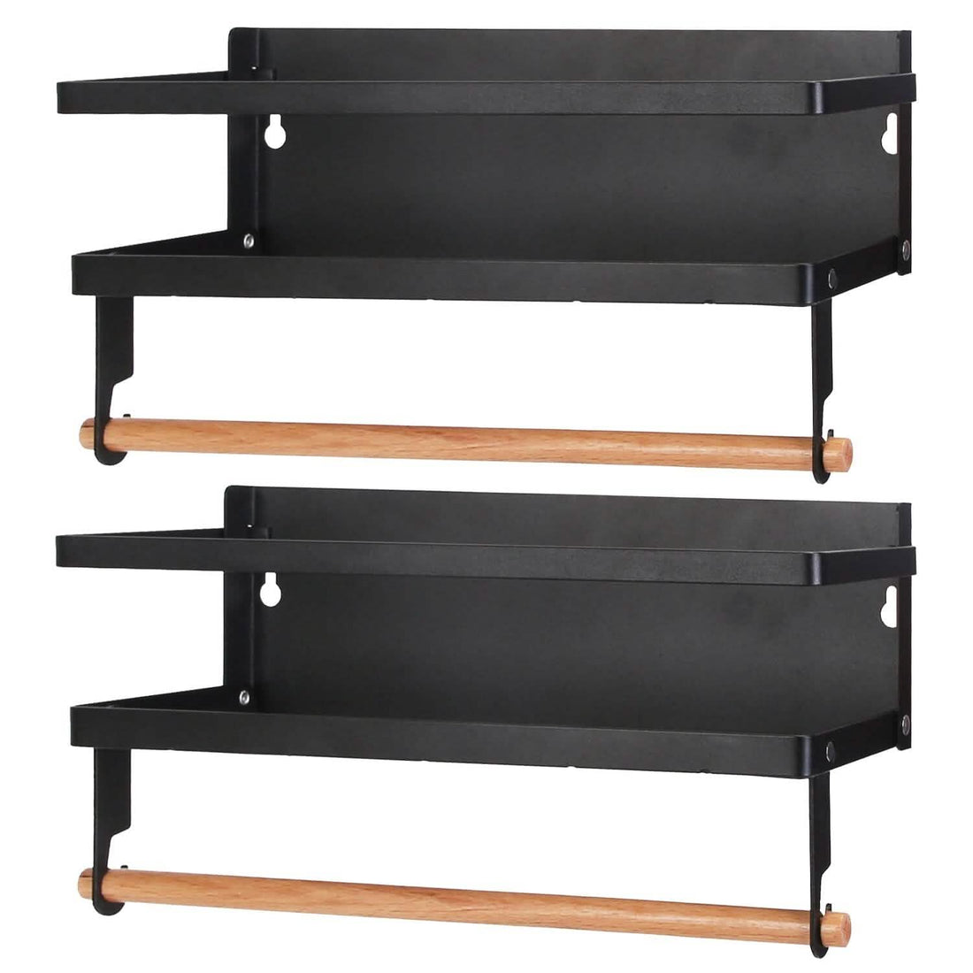 2-Piece: Magnetic Spice Racks for Refrigerator with Paper Towel Holder