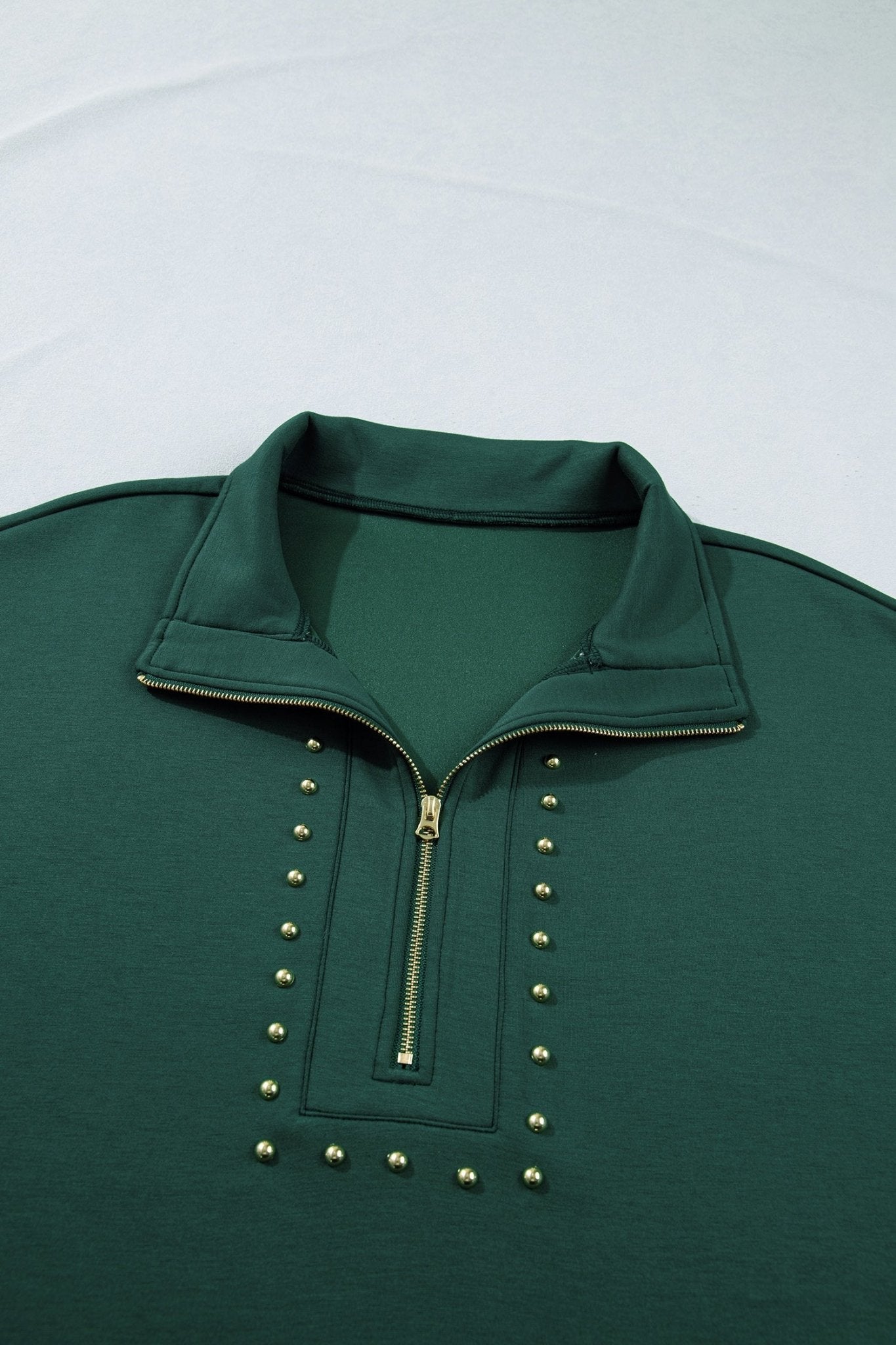Evergreen Plus Size Glow Studded Zip up T Shirt Dress with Pockets - Loving It Shop