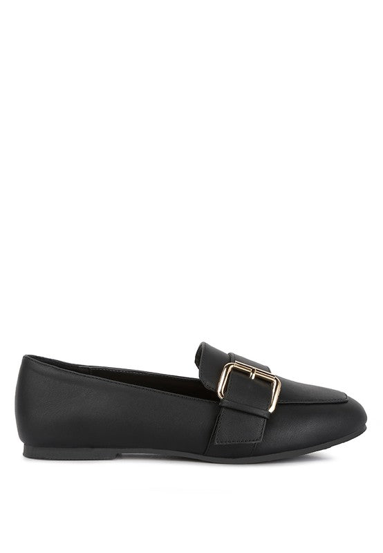 Saskia Pin Buckle Detail Loafers - Loving It Shop