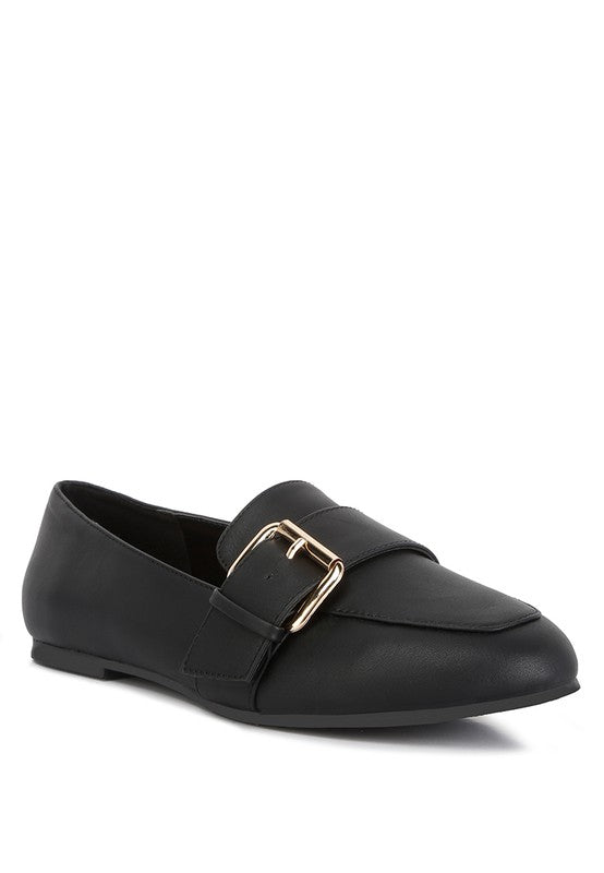 Saskia Pin Buckle Detail Loafers - Loving It Shop