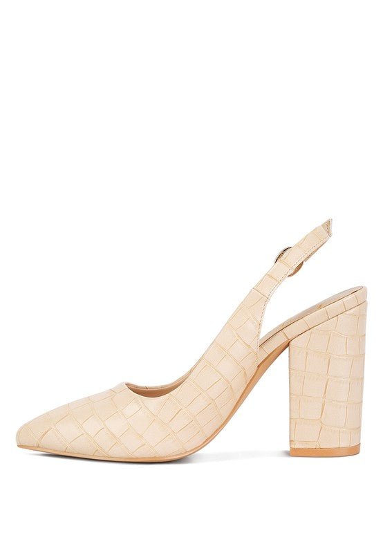 Macha Croctexture Sling Back Heels - Loving It Shop