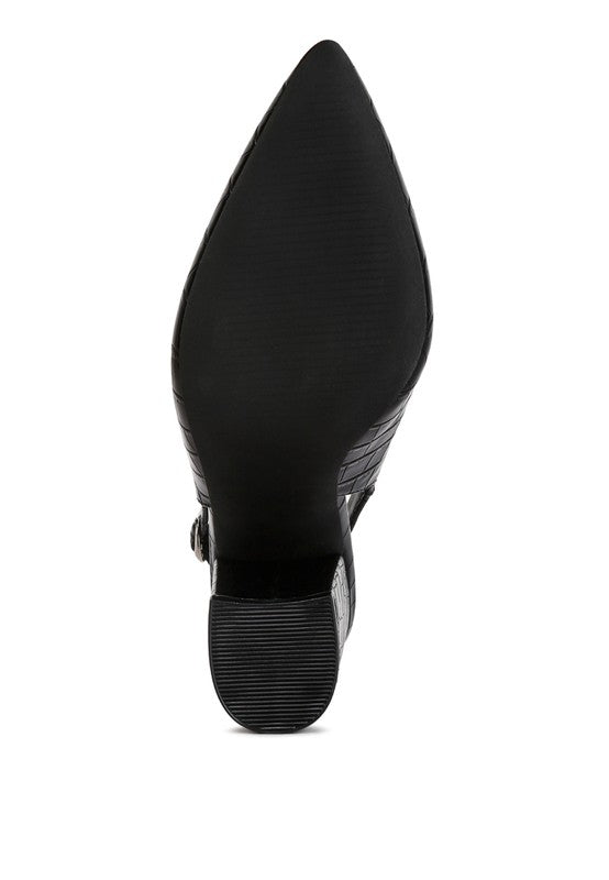 Macha Croctexture Sling Back Heels - Loving It Shop