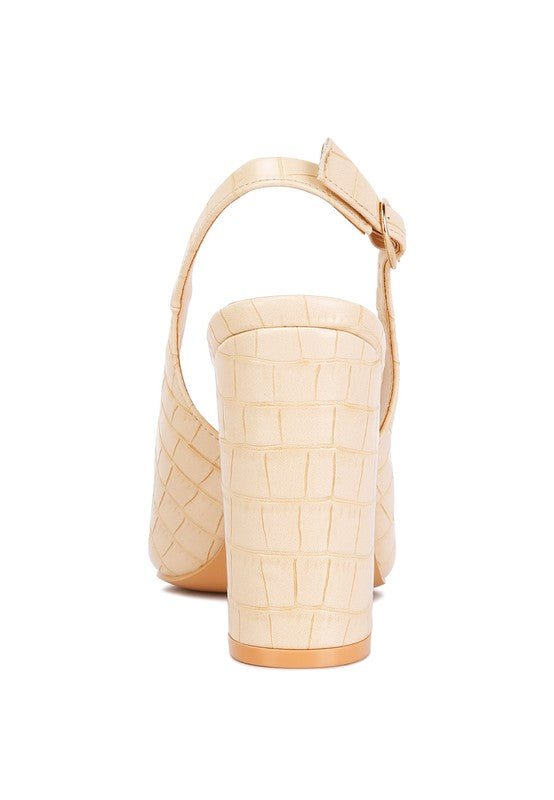 Macha Croctexture Sling Back Heels - Loving It Shop