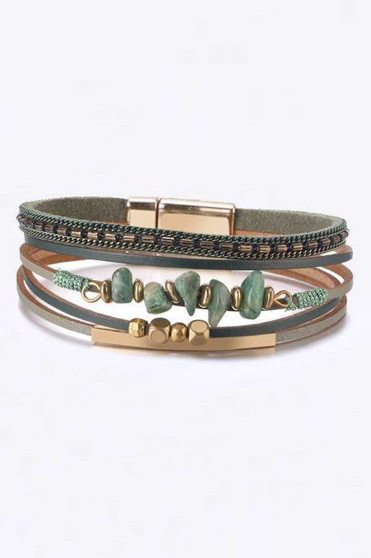 Mix Media Beaded Magnetic Bracelet - Loving It Shop