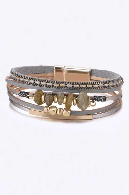 Mix Media Beaded Magnetic Bracelet - Loving It Shop