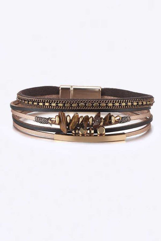 Mix Media Beaded Magnetic Bracelet - Loving It Shop