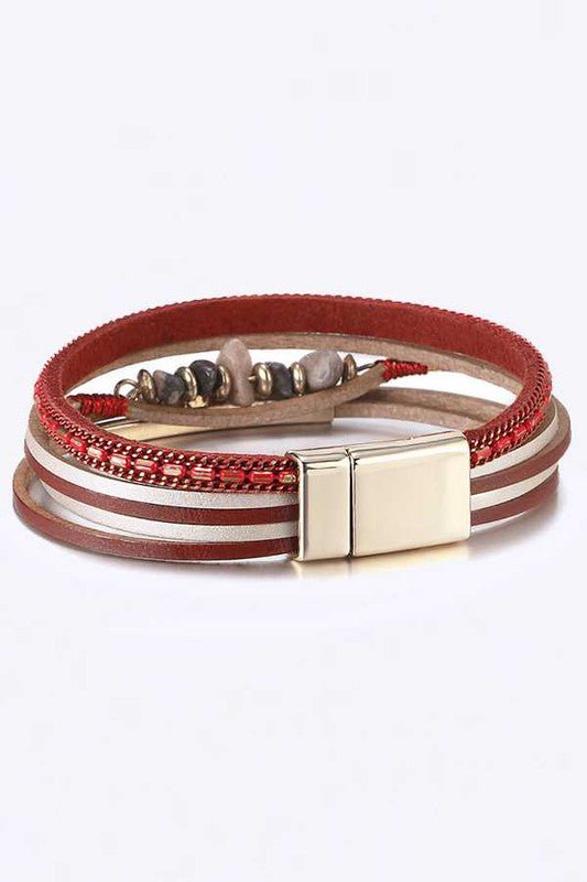 Mix Media Beaded Magnetic Bracelet - Loving It Shop