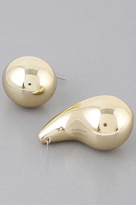 Bulky Shiny Teardrop Earrings - Loving It Shop