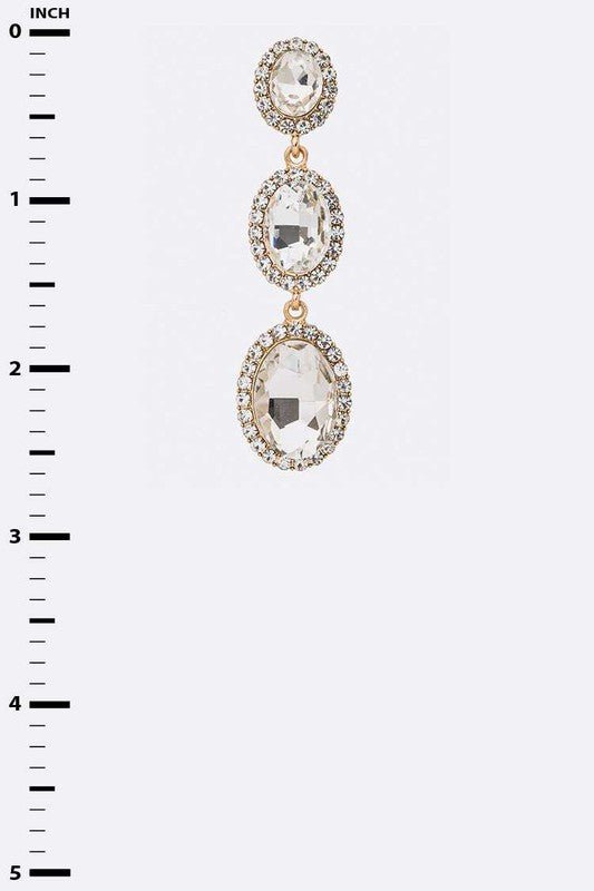 Crystal Oval Drop Statement Earrings - Loving It Shop