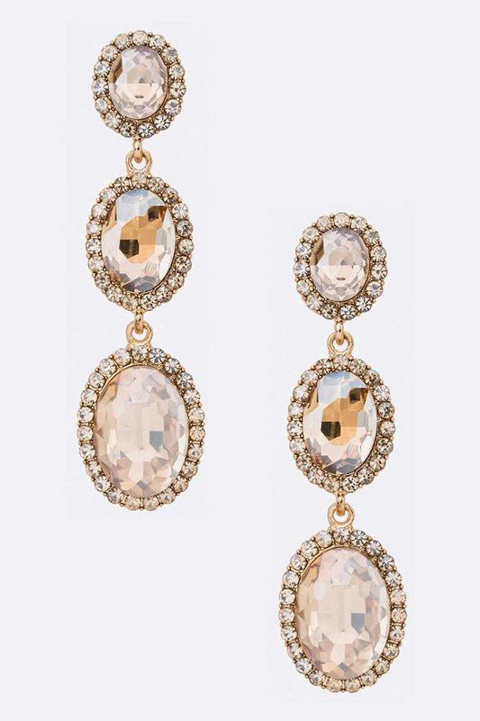 Crystal Oval Drop Statement Earrings - Loving It Shop