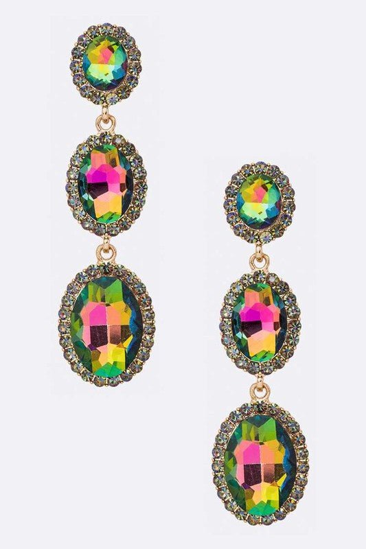 Crystal Oval Drop Statement Earrings - Loving It Shop