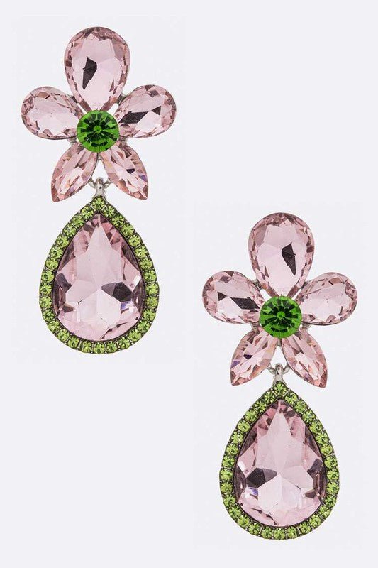 Crsytal Flower Chandelier Earrings - Loving It Shop