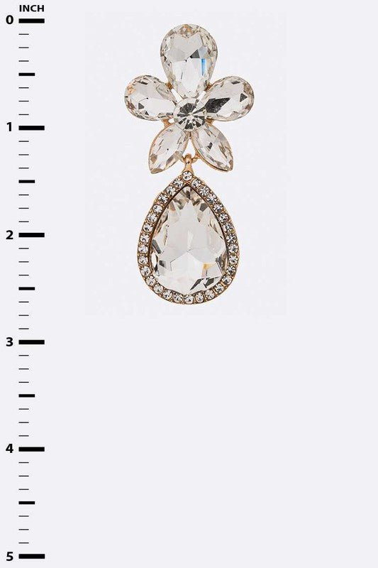 Crsytal Flower Chandelier Earrings - Loving It Shop