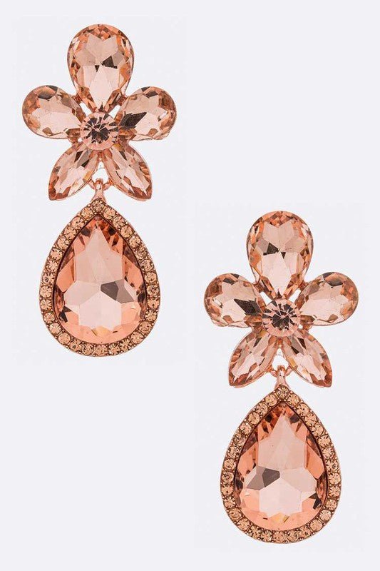 Crsytal Flower Chandelier Earrings - Loving It Shop