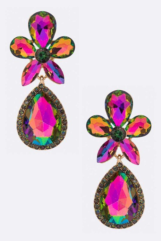 Crsytal Flower Chandelier Earrings - Loving It Shop