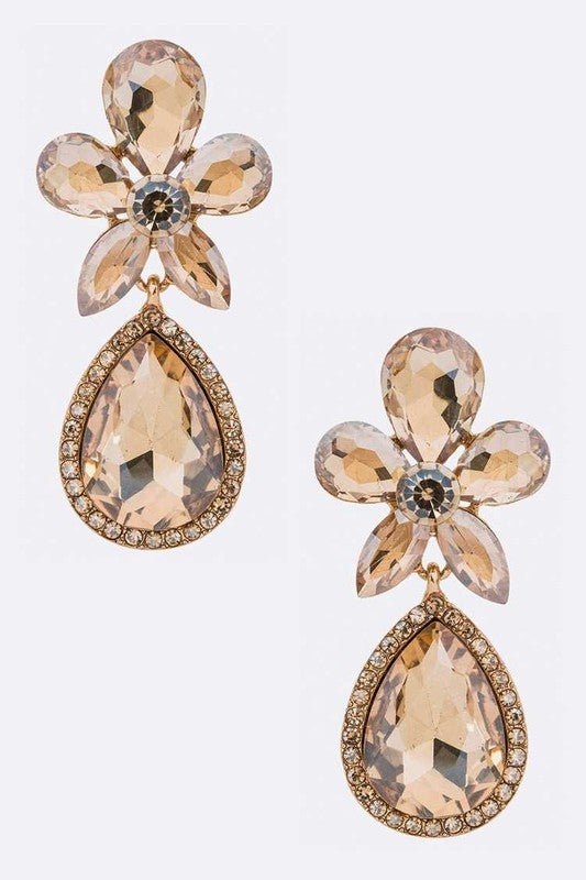 Crsytal Flower Chandelier Earrings - Loving It Shop