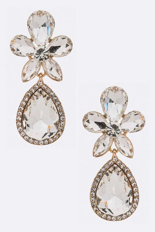 Crsytal Flower Chandelier Earrings - Loving It Shop