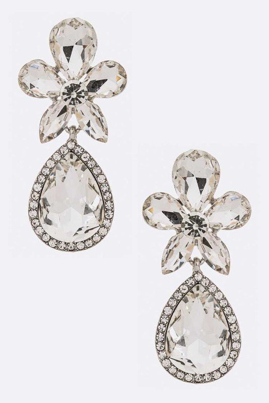 Crsytal Flower Chandelier Earrings - Loving It Shop