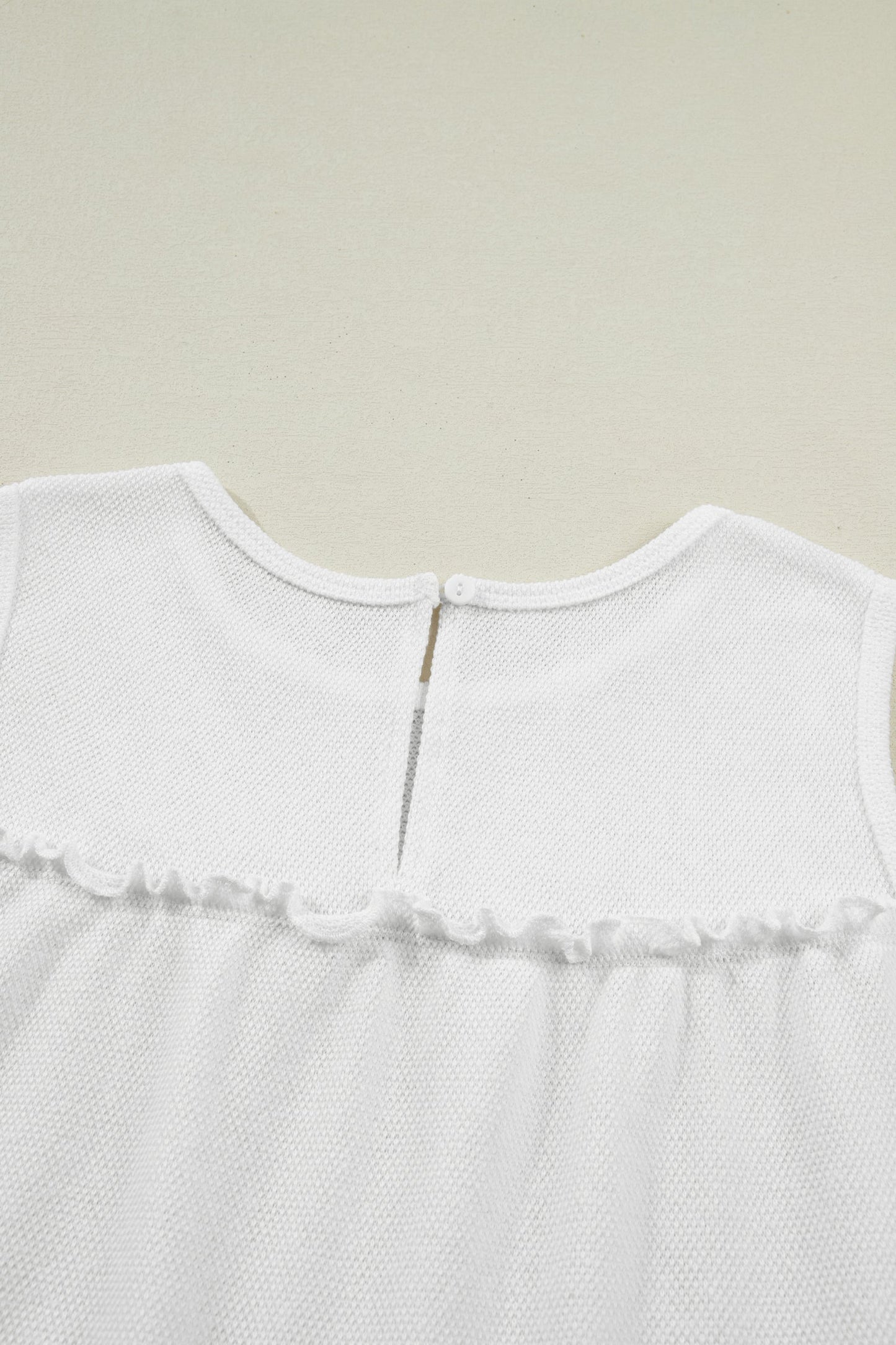 White Tiered Frill Trim A-line Tank Top