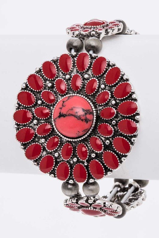 Flower Enamel Western Stretch Bracelet - Loving It Shop
