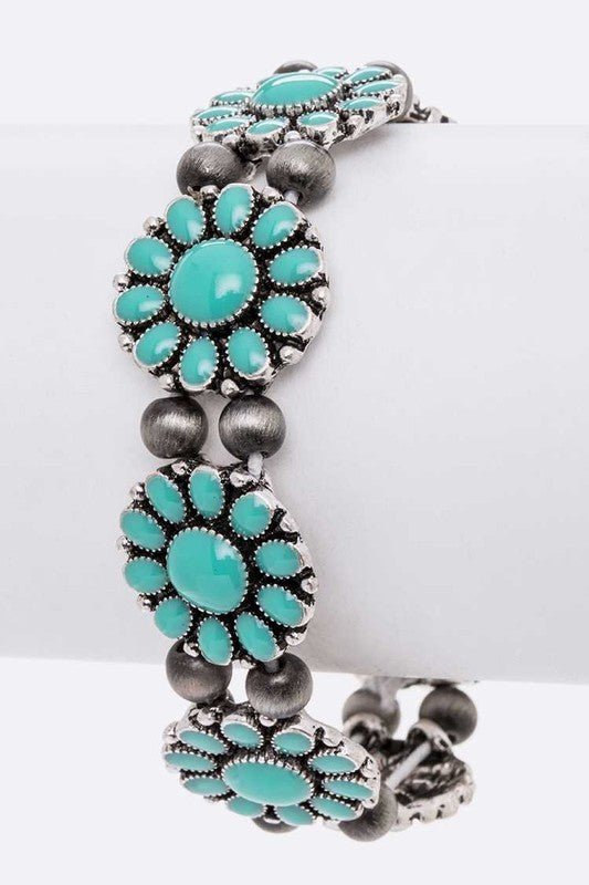 Flower Enamel Western Stretch Bracelet - Loving It Shop