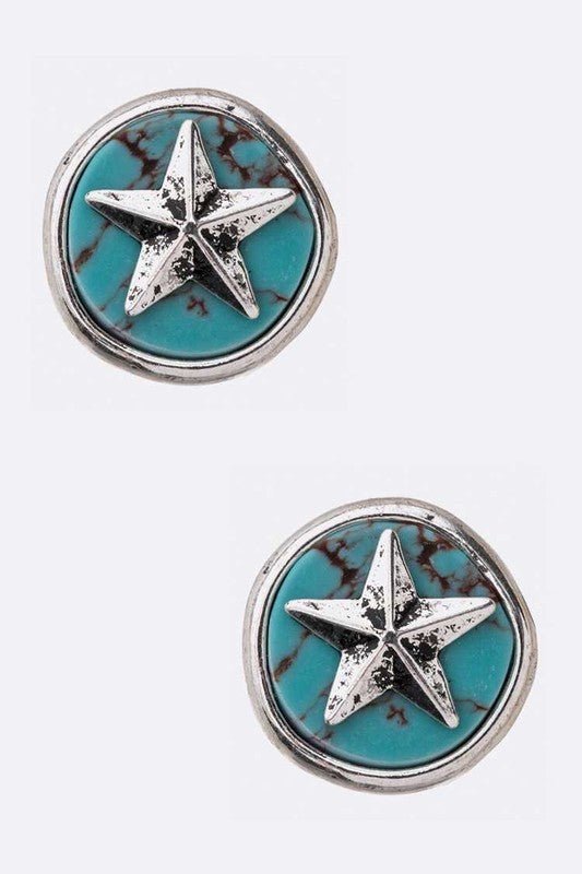 Lone Star Turquoise Stud Earrings - Loving It Shop