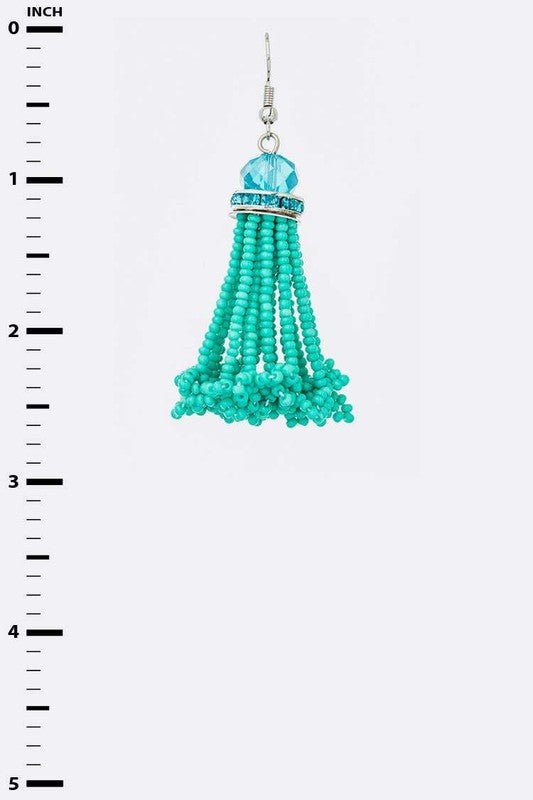 Fringe Beaded Tassel Earrings - Loving It Shop
